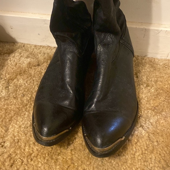 💫 Capezio Boots Black Leather Cowboy Boots - Picture 2 of 11